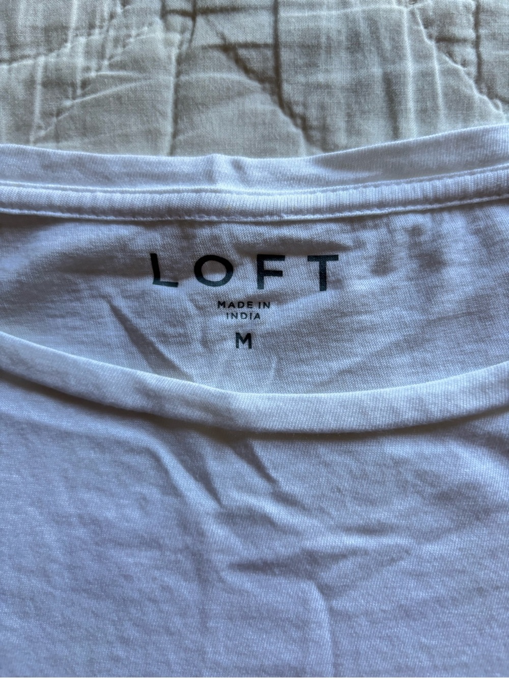 LOFT White Eyelet Lace Short Sleeve Tee - Picture 2 of 3